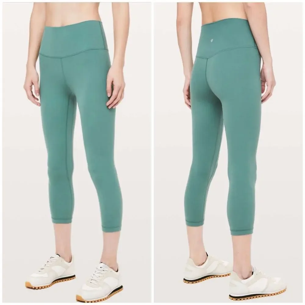 Lululemon Align High Rise Crop 21” Leggings Green Smoke Size 8